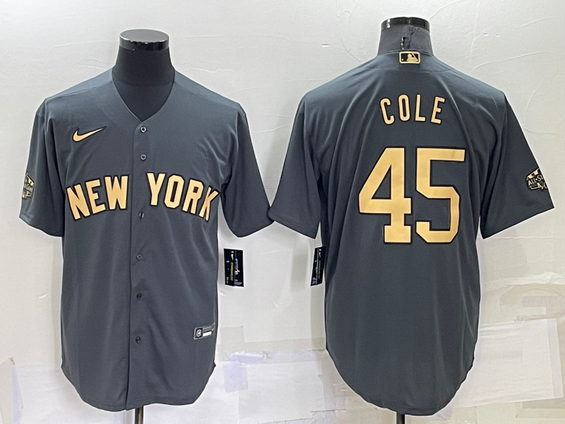 Men's New York Yankees Gerrit Cole #45 Gray Jersey